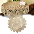 thumbnail image 4 of Crochet hollow Knitting Cover cloth Handmade Vintage Round Tablecloth, 4 of 6