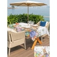 thumbnail image 5 of Rectangle Outdoor Tablecloth With Umbrella Hole And Zipper– Floral Bunny Easter Waterproof Patio Table Cover for Party, Picnic, Backyard, 60"x84" , Rustic Spring Flowers Eggs, 5 of 8