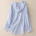 thumbnail image 7 of YUEHUA Women’s Linen-Look Hooded Sun Protection Shirt, Button Down Loose Fit Blouse, Lightweight Breathable Cover-Up for Beach and Casual Wear, 7 of 7