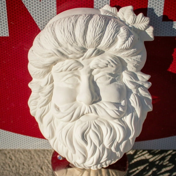 Saint Nicolas Santa Mask 8.5" IN STOCK Ceramic Bisque Ready To Paint Pottery