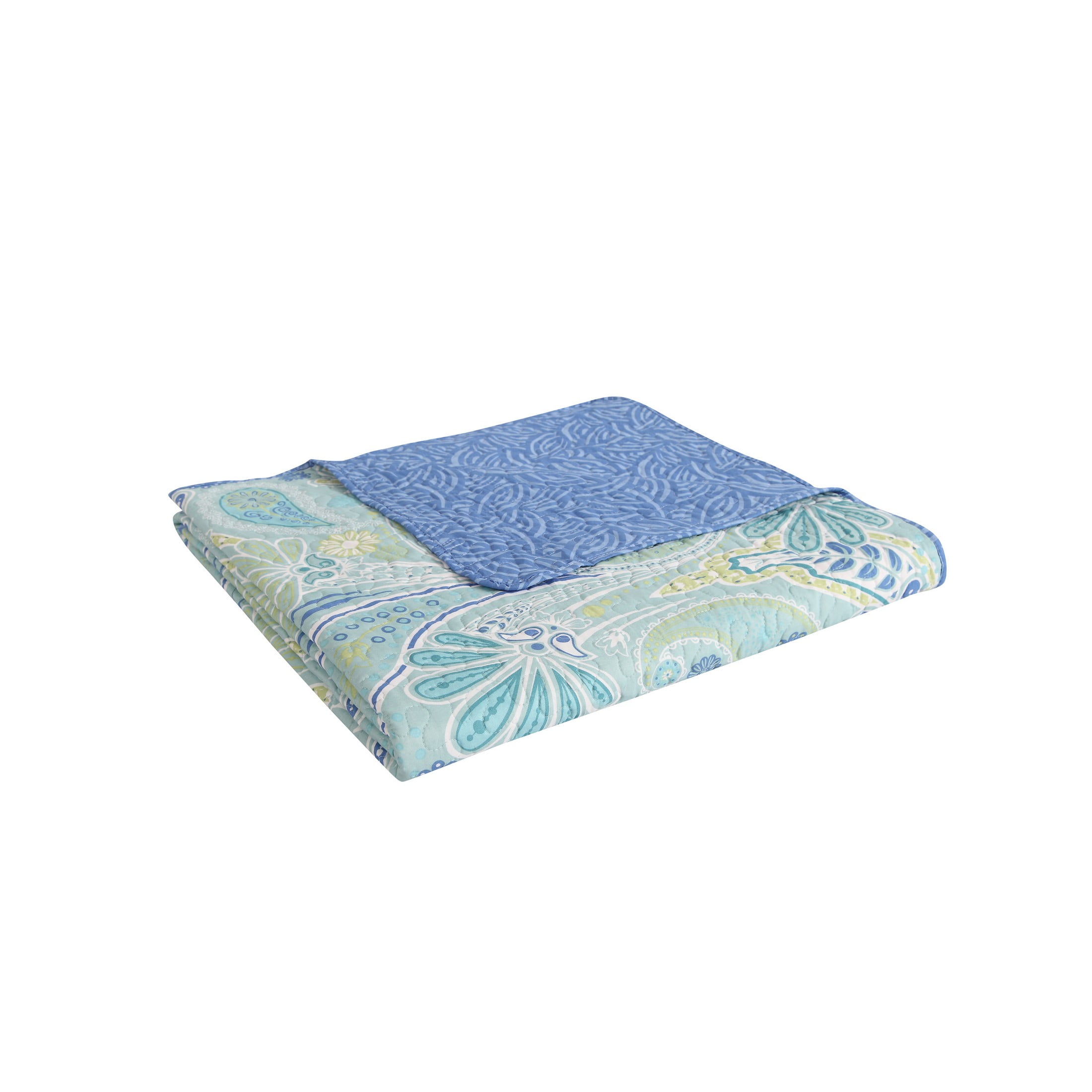 VCNY Home Harmony 5-Piece Blue Paisley Reversible Quilt Set, King, Adult, Unisex