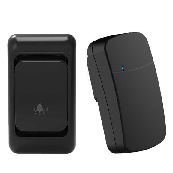 Tuphregyow Wireless Doorbell Household Electronic Remote Control Digital Dingdong Doorbell Children And Elderly Wireless Pager Black