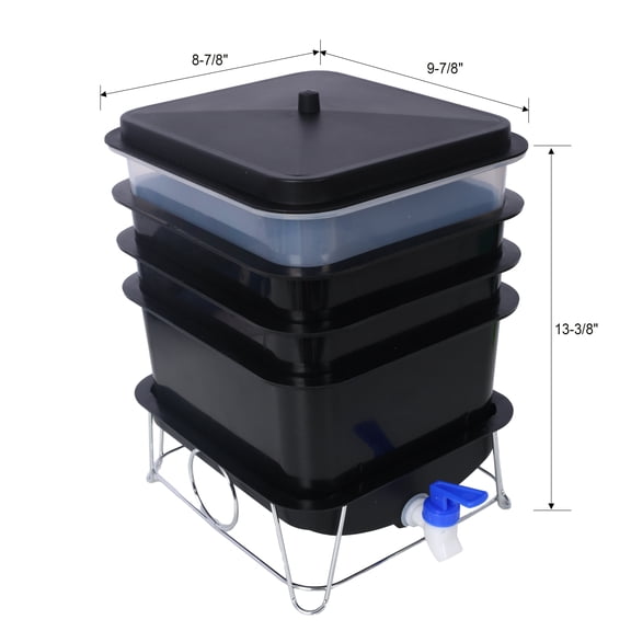 Worm Farm Composting Bin, 4 Tray Worm Compost Bin- for Recycling Food Waste at Home (4-Tray 20l),