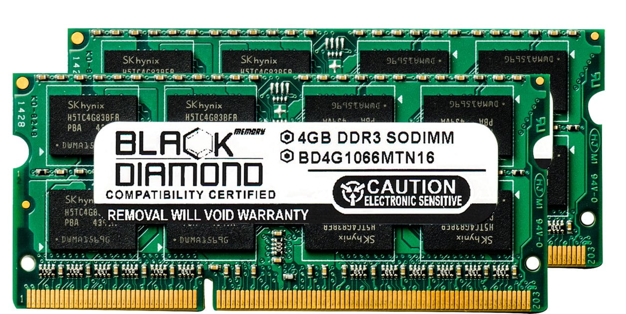 DDR3 SO-DIMM 204pin PC3-8500 1066MHz Black Diamond Memory Module Upgrade 8GB 2X4GB Memory RAM for Dell Inspiron 15 1564 