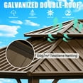 thumbnail image 6 of SANOPY 12'x20' Hardtop Gazebo, Outdoor Patio Aluminum Frame Permanent Gazebo with Galvanized Steel Roof for Backyard, Deck, Lawns, Brown, 6 of 15