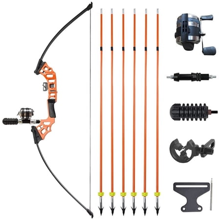 Bowfishing Recurve Bow Kit 40lbs Fishing Reel Archery Straight Bow Arrow Hunting