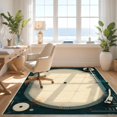 thumbnail image 3 of Design&I 8'x10' Washable Area Rug Vintage Record Player Turntable Distressed Nostalgic Aesthetic for King Size Bedroom, Under Bed, Sleek Flatweave Pet Friendly, 3 of 7