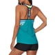 thumbnail image 4 of Top tankini push up con espalda en T y tiras estampadas a rayas para mujer con pantalones cortos Fokelyi WRMH-1201-5, 4 of 6
