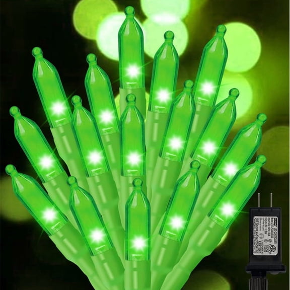 Green Christmas Mini Lights, St Patricks Day Lights, 32.5FT 100LED Christmas String Lights with 16 Lighting Modes, Waterproof Plug in for Indoor Outdoor Holiday Xmas Party Bedroom Decorations