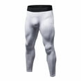 thumbnail image 1 of Dadaria Men Sports Stretch Leggings Trousers Breathable Quick-drying Wicking Fitness Pants White M,Men, 1 of 3