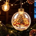 thumbnail image 3 of Glowing Christmas Diorama Ornament, Miniature Scene in Clear Ball with Warm | LED Light, Hanging Holiday Festive Decor, Christmas Collection, Charming Gifts for Family (3.15in, B), 3 of 7