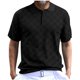 thumbnail image 2 of Playera Elvqul para Hombre Negro Casual Manga Corta sin Estampado con Solapa Botones, 2 of 6