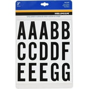 Hillman Group 842282 2 in. Black & White Glossy Vinyl Square Cut Self Adhesive Letters pack of 6