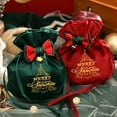 thumbnail image 6 of Christmas Velvets Drawstring Gift Bags With Bowknot And Bells For Candy Storage Holiday Party Supplies, 6 of 8