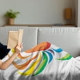 thumbnail image 3 of Phoenix Soft Flannel Fleece Throw Blanket, Rainbow Toned Bird Fantasy From the Ashes Myth Beast Illustration, Cozy Plush for Indoor and Outdoor Use, 60" x 80", Multicolor, by Ambesonne, 3 of 5