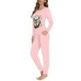 thumbnail image 2 of FOR U DESIGNS Pink Koala Pajama Sets for Women 2 Piece Long Sleeve and Pants Size 3XL Lounge Sleepwear Set Long Crew Neck Tops for Women Jogger Loungewear Winter, 2 of 6
