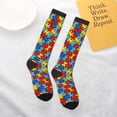 thumbnail image 6 of Womens Autism Awareness Puzzles Knee High Socks Comfy Thermal Boot Long Socks, 6 of 7