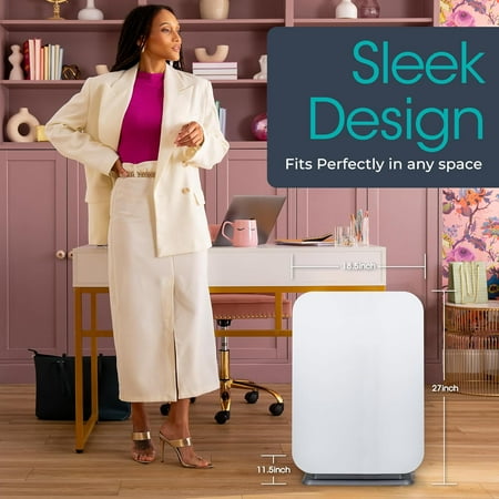 Alen - BreatheSmart 75i 1300 SqFt Air Purifier with Pure HEPA Filter for Allergens, Dust & Mold - Espresso