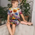 thumbnail image 4 of Balery Colorful Wildflower Meadow Conjunto de Pijama Infantil de Manga Corta con Estampado – Ropa de Dormir de Algodón Suave-4X-Large, 4 of 6
