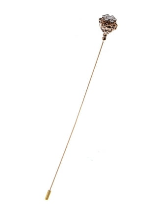 Women's Hat Pin Long Handle Golden Transparent Jewelry Pins