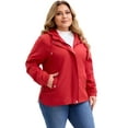 thumbnail image 2 of DARING DIVA Plus Size Trench Lightweight Anorak Zip Up Jacket L Burgundy, 2 of 4