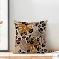 thumbnail image 3 of Brown Summer Pillow Covers 20 x 20 Inch, Tropical Palm Leaf Cheetah Spot Outdoor Decor Throw Pillows for Couch, Leopard Polka Abstract Art Decorative Pillowcase Linen Cushion Cover Set of 2, 3 of 6