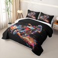 thumbnail image 3 of Castle Fairy Watercolor Splash Motocross Quilt Full,Dirt Bike Rider Full Bedspread Sets for Bedroom,Black Red, 3 of 7
