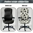 thumbnail image 4 of SEANATIVE Office Chair Cover Computer Chair Slipcover Stretchable High Back Chair Slipcover Removable Swivel Chair Cover Soft Machine Washable Chair Protector, L, Black Paw Print, 4 of 7