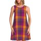 thumbnail image 1 of Fotbe Purple Yellow Buffalo Plaid Vestido de Verano sin Mangas para Mujer – Vestido Midi Línea A, Estilo Camiseta Floral, Vestido Playero Casual y Fluido, 1 of 7