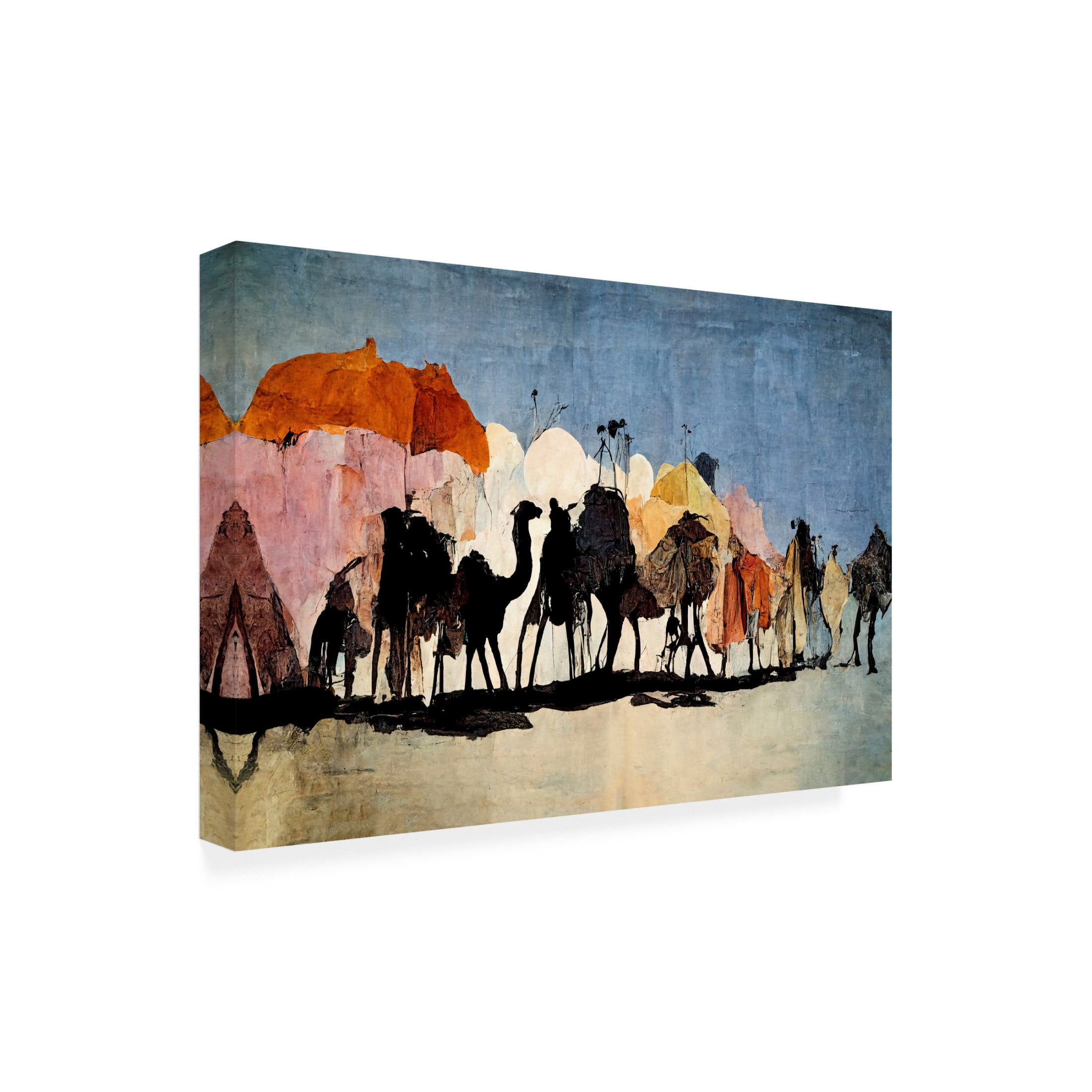 Canvas Wall Art - Treechild 'The Caravan' Wall Art for Living Room, Bedroom, or Office D?cor by Trademark Fine Art - 19 x 12 Inches