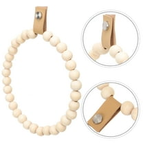 WHAMVOX Wood Bohemian Style Hand Towel Holder for Bathroom Wall Khaki Color Compact Size 4.72x3.15 Inches