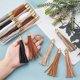 thumbnail image 2 of 20Pcs 10 Colors Imitation Leather Big Pendants Tassel Charms Golden Mixed Color 108x13.5mm Hole: 4mm 2pcs/color, 2 of 5