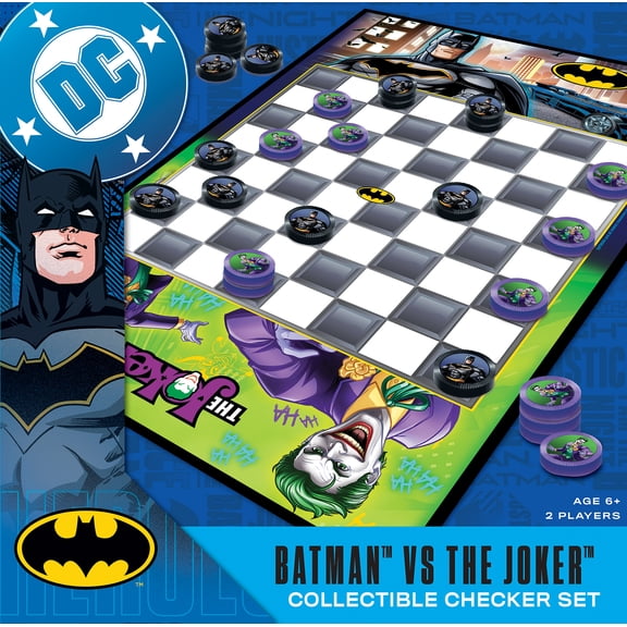 MasterPieces Officially licensed Batman Checkers Board Game for Families and Kids ages 6 and Up