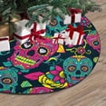 thumbnail image 3 of FMSHPON Colorful Skulls Xmas Christmas Tree Skirt Stand Mat for Holiday Party Decoration Indoor Outdoor 48 inches, 3 of 3