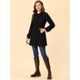 thumbnail image 3 of Abrigo de Invierno Allegra K con Botón Delantero y Cuello Peter Pan Negro M, 3 of 6