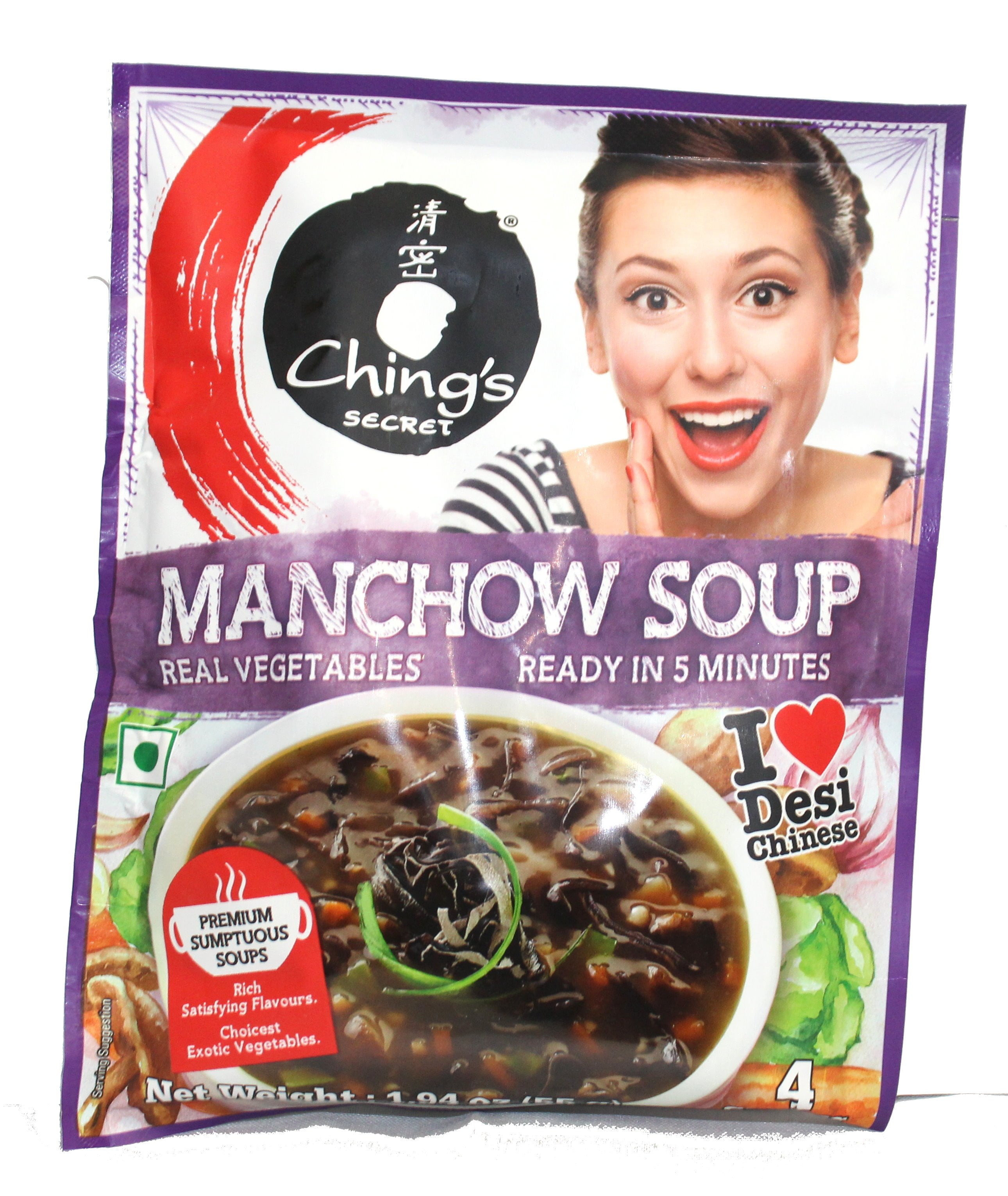 6x Ching's Secret, Manchow Soup, 55 Grams each-Real Vegetables