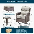 thumbnail image 7 of Unnifurnzi 5 Pieces Wicker Outdoor Furniture-Patio Swivel Chairs Set of 2 with Outdoor Ottoman Patio Conversation Sets for Deck Porch Poolside Balcony-Brown/Beige, 7 of 7