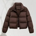 thumbnail image 2 of Niaviben Quilted Jackets for Women Cropped Puffer Jacket Women Cold Weather Coats for Women Winter Coats Women Puffer Jacket Women's Jacket Winter Jacket Coffee L, 2 of 9