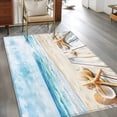thumbnail image 3 of Summer Beach Washable Area Rugs 2.7'x5', Ocean Starfish Shell Plank Nautical Low Pile Throw Living Room Rug Non-Slip Sturdy Edge Binding Carpet for Indoor Entryway Bedside Kitchen, 3 of 9
