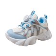 thumbnail image 2 of Kids Sneakers, Girls Running Shoes, Kids Chunky Sneakers for Boys & Girls - Lightweight Breathable Mesh Shoes With Hook & Loop and Lace Up, for Toddler & Little Kid, Blue US-3Y/EU-32, 2 of 6