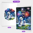 thumbnail image 2 of Happy New Year Maltese Family Cheer Winter Midnight Firework 5x7in Folded Greeting Card Maltese Dog Lover Gifts Idea Single Note Card with Envelope - 02025, 2 of 5