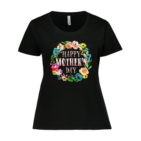 Inktastic Happy Mother's Day Flowers Women's Plus Size T-Shirt
