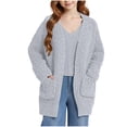 thumbnail image 3 of Grblisyd Girls Cardigan Sweaters with Pockets Open Front Fuzzy Sweater Coats Winter Warm Sherpa Jacket for Kids 5-13 Years, 3 of 6