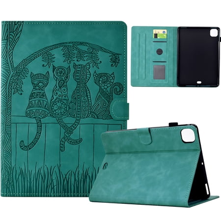 Dteck Case for iPad Pro 11” 1st/2nd/3rd/4th Gen (2018/2020/2021/2022) & iPad Air 4/Air 5 10.9", Embossed Stand with Multiple Viewing Angles Stand PU Leather Back Cover, Blue