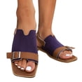 thumbnail image 4 of Summer New Plus-size One-line Buckle Matching Color To Wear Beach Sandals Sandals for Women 2025 Purple 43, 4 of 8