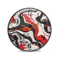 thumbnail image 2 of Red Black Liquid Marble Round Wall Clock 9.5 Inch Non-Ticking Silent Battery Operated Clock for Home Kitchen Office School Decor, 2 of 9
