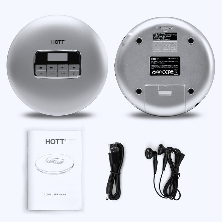 HOTT Portable CD Player Personal Compact Discman CD Player Small