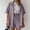 Purple, variant on Laipiong Women's 2 Piece Set Summer Fashion Solid Color Short Sleeve Shirts and Shorts Comfy Casual Trendy Loose Outfits 2 piece short sets for women