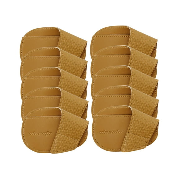10 Pieces Golf Iron Headcovers PU Iron Protective Headcover Golf Head Covers S Brown
