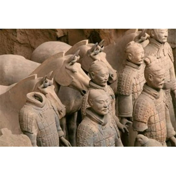 Danita Delimont PDDAS07KSU0031B Terra Cotta Warriors & Horses At Emperor Qin Shihuangdis Tomb China Poster Print by Keren Su, 18 x 12
